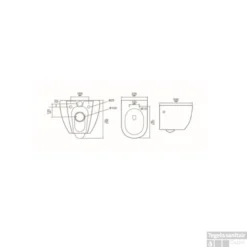 Wandcloset Aquaflow Zonder Spoelrand Met Soft-close Take-off Design Zitting -Baden Luxe Verkoop 055149 tech