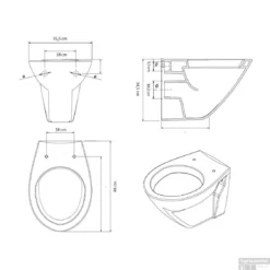 Villeroy & Boch Subway 2.0 Wandcloset Directflush Compact 35x48 Cm. Wit -Baden Luxe Verkoop 1025456 tech