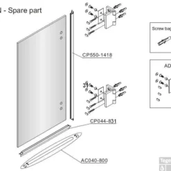 B&w-luxury Bagno Badwand 80x140cm. Chroom-helder Clean -Baden Luxe Verkoop 10479