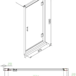 B&w-luxury Profilo Draaideur 1 Delig 90x195 Cm. Chroom-helder Clean -Baden Luxe Verkoop 10489