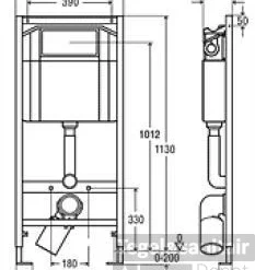 B&w-luxury Flood Inbouwreservoir Frontbediening 113x49cm.3/9 Ltr. -Baden Luxe Verkoop 10619