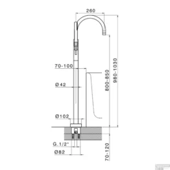Vrijstaande Badkraan Salenzi Giro Gepoedercoat Mat Zwart -Baden Luxe Verkoop 10aj10 tech