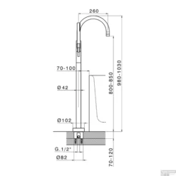 Vrijstaande Badkraan Salenzi Giro Gegalvaniseerd Geborsteld Koper -Baden Luxe Verkoop 10aj10 tech 2