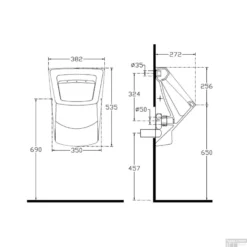 Urinoir Sapho Purity 38.2x53.5 Cm Keramiek Wit -Baden Luxe Verkoop 10pl92002 urinoir sapho purity 38.2x53.5 cm keramiek wit tech
