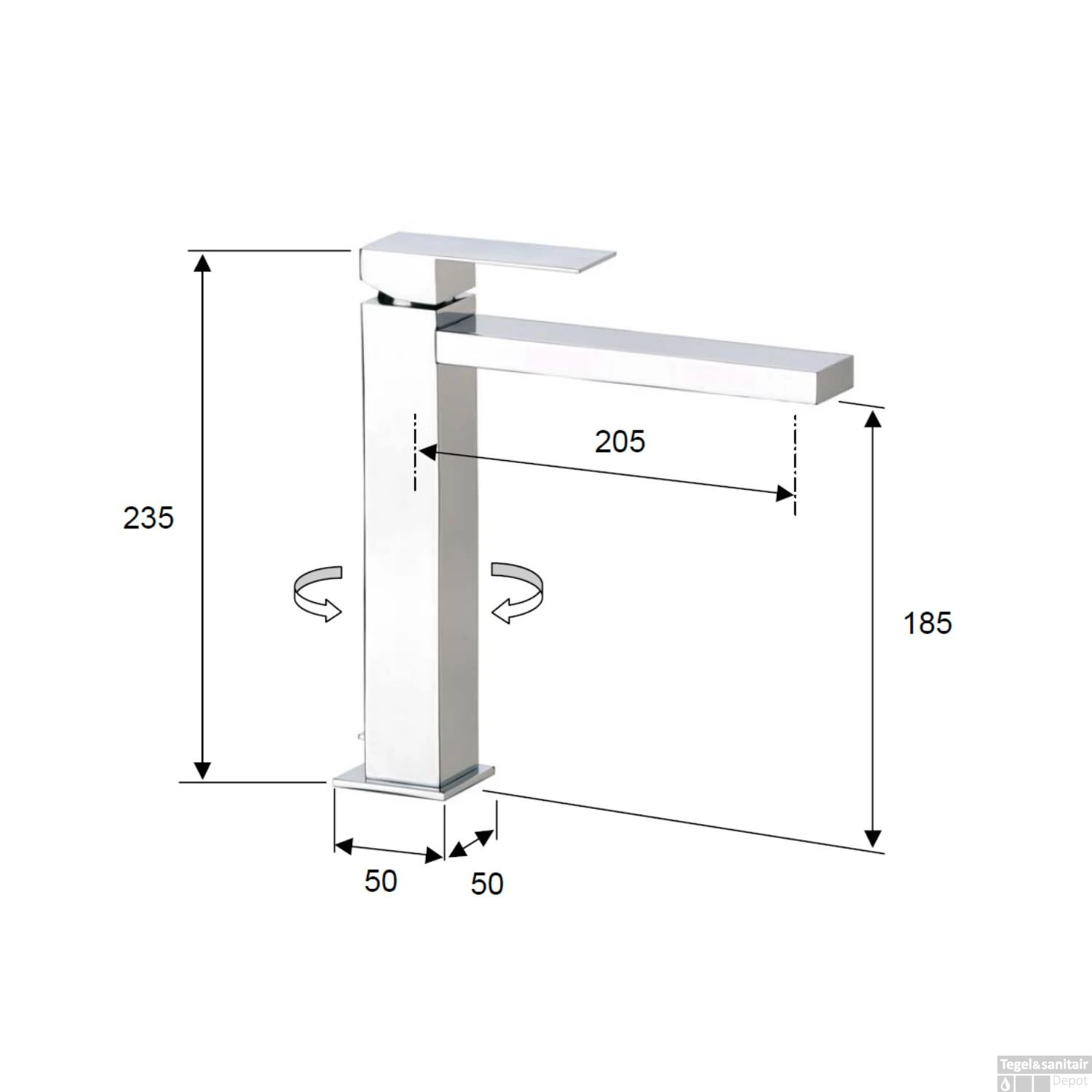 Keukenmengkraan Sapho Latus 1-hendel Recht 23.5 Cm Chroom 2 Keukenmengkraan Sapho Latus 1-hendel Recht 23.5 Cm Chroom - Afbeelding 2