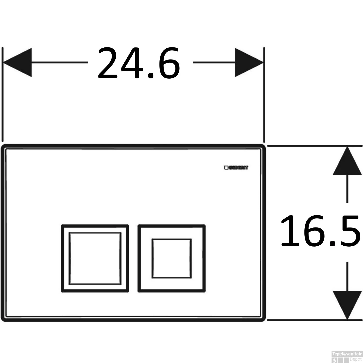 Drukplaat Geberit Delta 35 DualFlush Frontbediening Chroom 2 Drukplaat Geberit Delta 35 DualFlush Frontbediening Chroom - Afbeelding 2