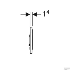 Bedieningsplaat Geberit Sigma 10 Mat Zwart -Baden Luxe Verkoop 115 758 14 5 side view