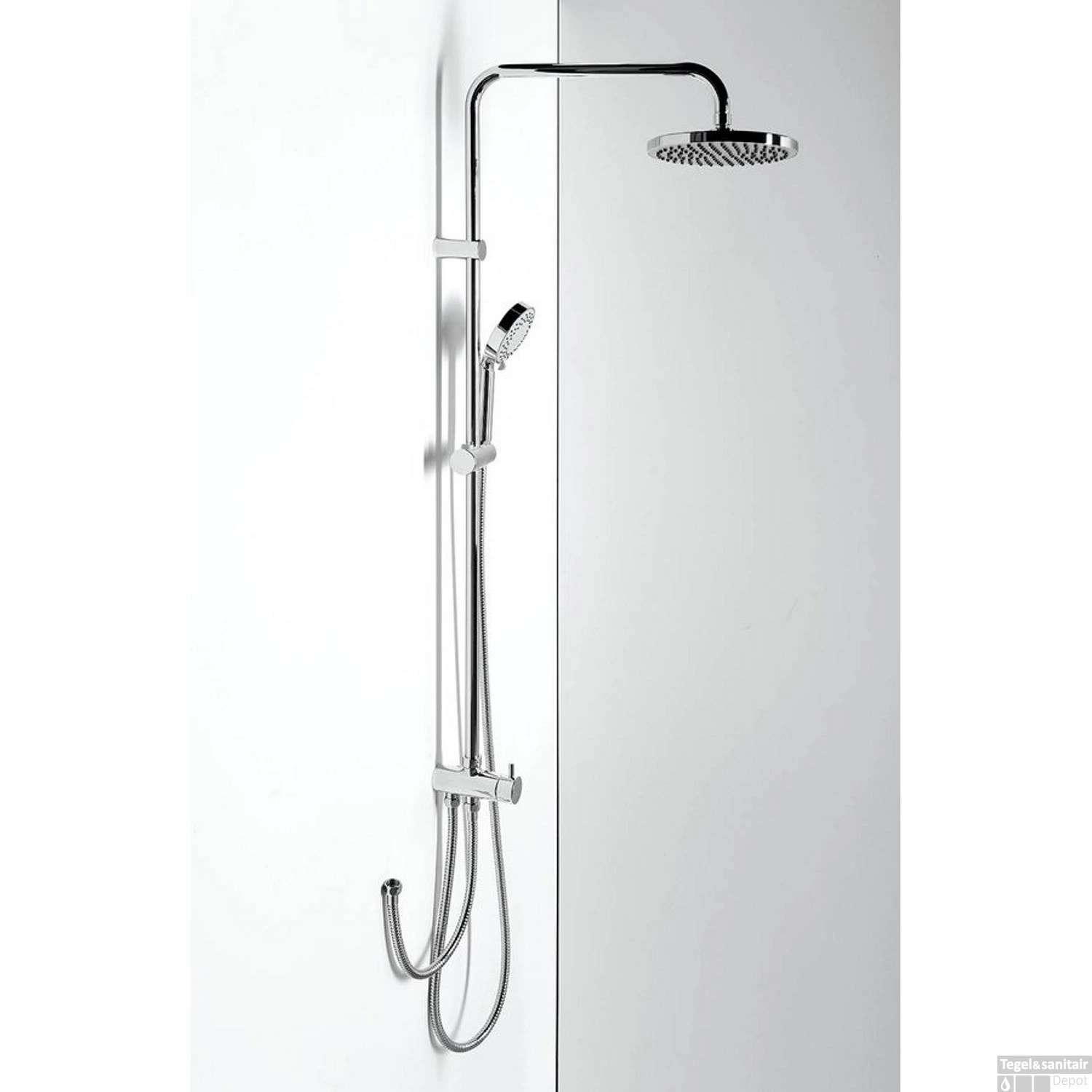 Regendouche Opbouwset Sapho Chroom (excl. Douchekraan) 2 Regendouche Opbouwset Sapho Chroom (excl. Douchekraan) - Afbeelding 2