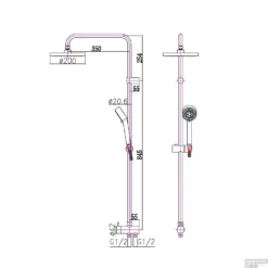 Regendouche Opbouwset Sapho Chroom (excl. Douchekraan) 11 Regendouche Opbouwset Sapho Chroom (excl. Douchekraan) -Baden Luxe Verkoop 1202 13 regendouche opbouwset sapho chroom excl. douchekraan 5