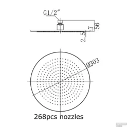 Regendouchekop Sapho Rond 30 Cm Chroom -Baden Luxe Verkoop 1203 03 regendouchekop sapho rond 30 cm chroom 3