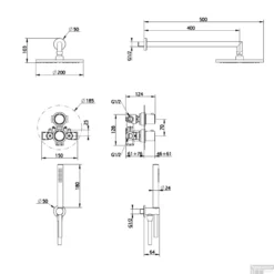 Regendoucheset Inbouw Salenzi Giro S Muur Uitloop Gegalvaniseerd Geborsteld Koper 20 Cm -Baden Luxe Verkoop 14aj15 tech3 6