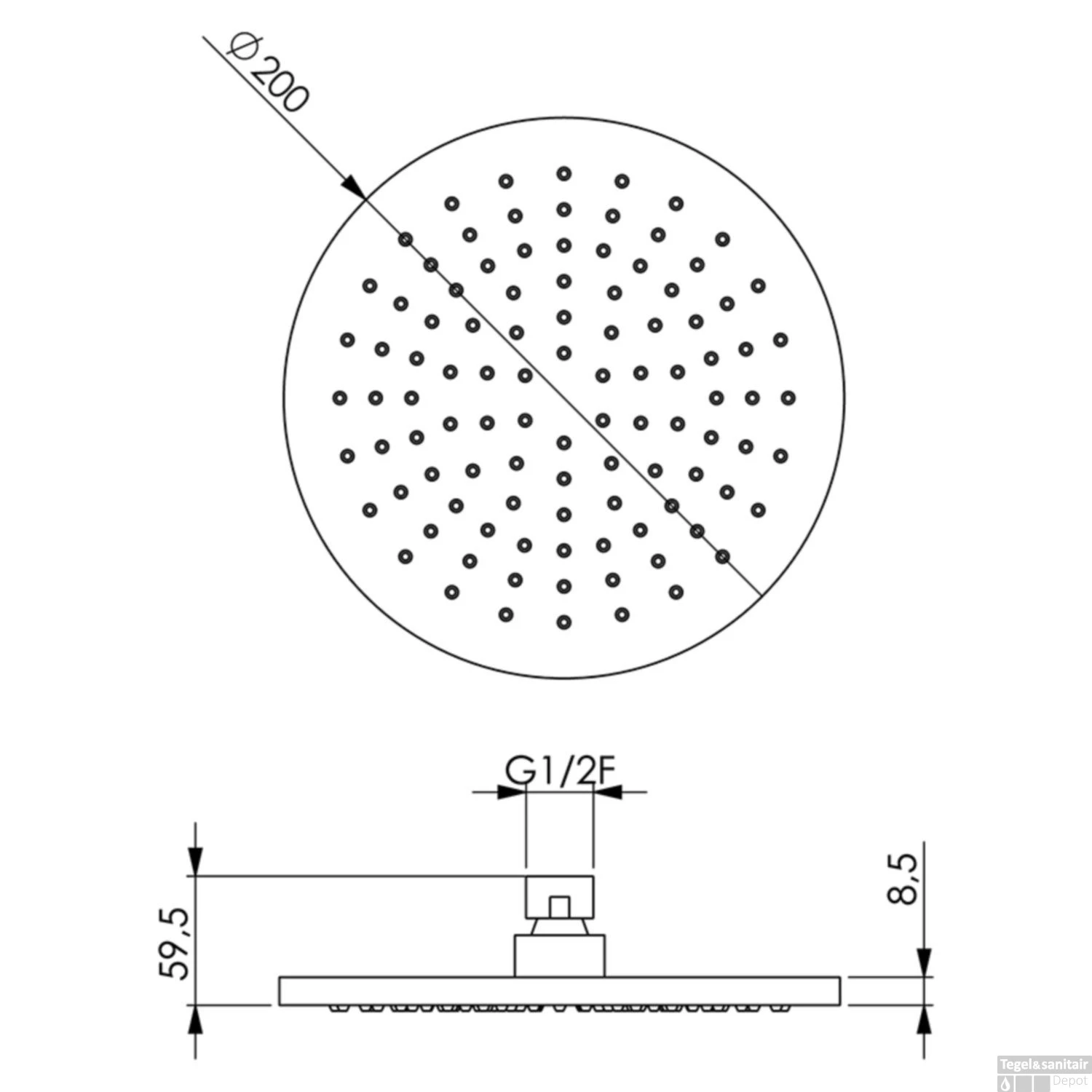 Regendoucheset Inbouw Salenzi Giro R Plafond Uitloop Gepoedercoat Messing Mat Zwart 20 Cm 8 Regendoucheset Inbouw Salenzi Giro R Plafond Uitloop Gepoedercoat Messing Mat Zwart 20 Cm - Afbeelding 8