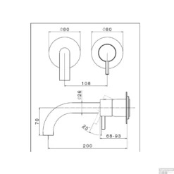 Wastafelkraan Afbouwdeel Salenzi Giro Gegalvaniseerd Geborsteld Messing Goud -Baden Luxe Verkoop 19aj15 tech 1
