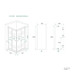 Douchecabine Wiesbaden Aktie Hoekinstap 80x80x190 Cm 5mm Helder Glas -Baden Luxe Verkoop 20.3700tech