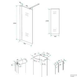 Douchewand Wiesbaden 50x200cm 10mm NANO Coating -Baden Luxe Verkoop 20.3805