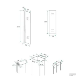 Douchewand Wiesbaden 30x200cm 10mm NANO Coating -Baden Luxe Verkoop 20.3817 1 1