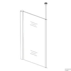 Verticale Stabilisatiestang Met Plafond Bevestiging BWS Voor 10 Mm Wand Mat Zwart -Baden Luxe Verkoop 20.3894 1 2