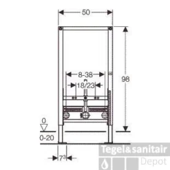 Geberit Duofix Bidet Element 98 Cm. -Baden Luxe Verkoop 20643