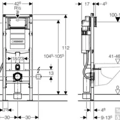 Geberit Duofix Inbouwreservoir Na Inb.v/closet Nog 6cm.verstelbr. -Baden Luxe Verkoop 20764