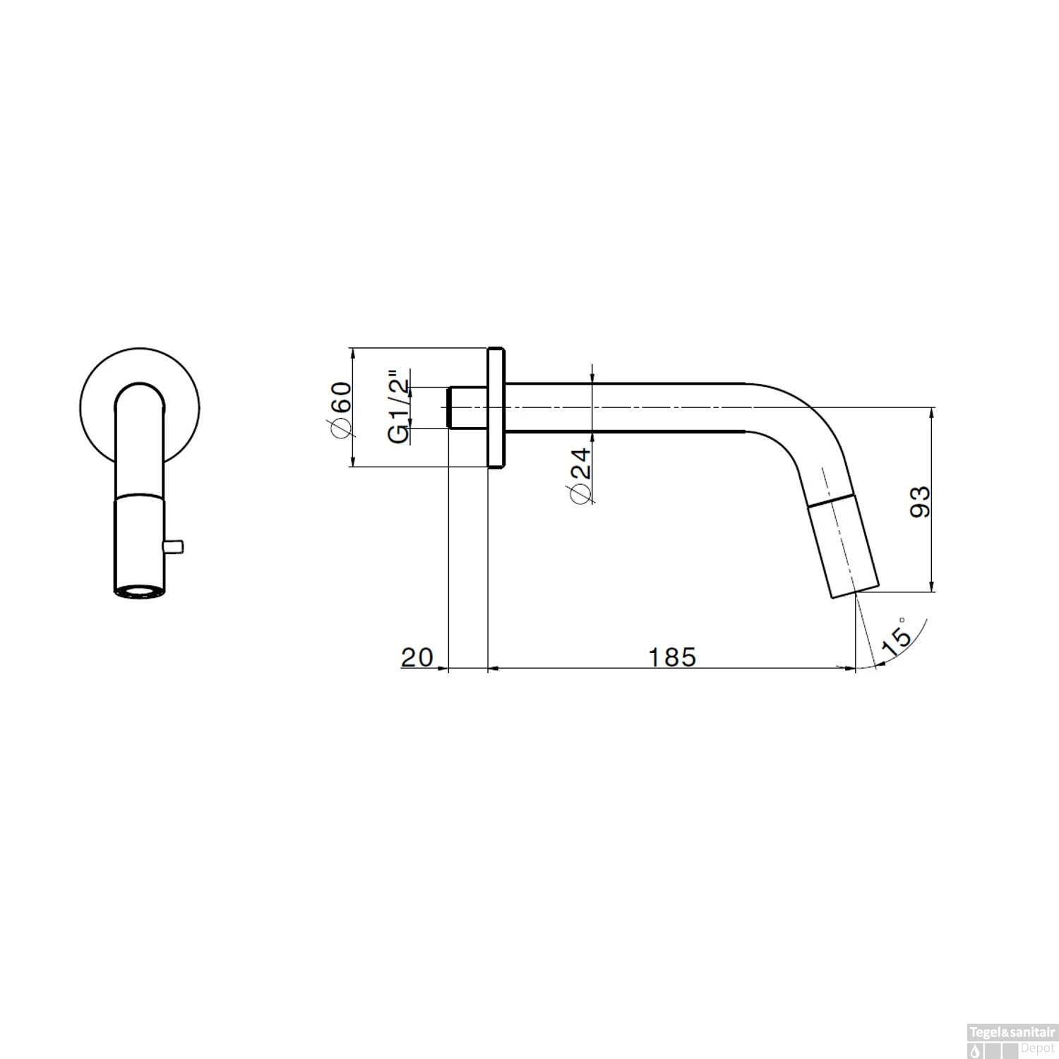 Fonteinkraan Inbouw Salenzi Giro Gegalvaniseerd Geborsteld Messing Goud 2 Fonteinkraan Inbouw Salenzi Giro Gegalvaniseerd Geborsteld Messing Goud - Afbeelding 2