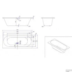 BWS Inbouw Duo Ligbad Porto Acryl 180x80x50 Cm Wit -Baden Luxe Verkoop 21.3655 2 1 1 2