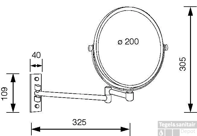 Geesa Cosmetic Collection Scheerspiegel 2-armig Rond 20 Cm. 3x Vergrotend Chroom 2 Geesa Cosmetic Collection Scheerspiegel 2-armig Rond 20 Cm. 3x Vergrotend Chroom - Afbeelding 2