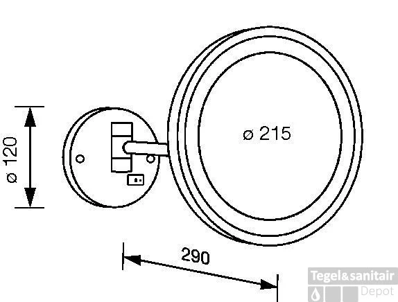 Geesa Cosmetic Collection Scheerspiegel 1-arm Rond 21,5 Cm. Led Verlichting Chroom 2 Geesa Cosmetic Collection Scheerspiegel 1-arm Rond 21,5 Cm. Led Verlichting Chroom - Afbeelding 2