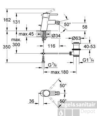 Grohe Concetto Bidetkraan Met Waste Chroom 2 Grohe Concetto Bidetkraan Met Waste Chroom - Afbeelding 2