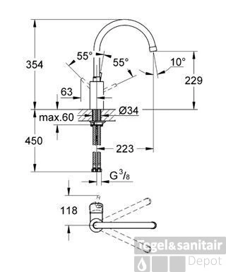 Grohe Concetto Keukenkraan Met Hoge Uitloop Chroom 2 Grohe Concetto Keukenkraan Met Hoge Uitloop Chroom - Afbeelding 2