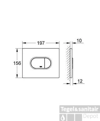 Grohe Arena Cosmopolitan Bedieningsplaat 2-knops Frontbediening Horizontaal Chroom 2 Grohe Arena Cosmopolitan Bedieningsplaat 2-knops Frontbediening Horizontaal Chroom - Afbeelding 2