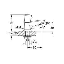 Grohe Costa-s Fonteinkraan Laag Chroom -Baden Luxe Verkoop 23866