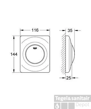 Grohe Surf Urinoir Bedieningsplaat Chroom 2 Grohe Surf Urinoir Bedieningsplaat Chroom - Afbeelding 2