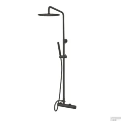 Opbouw Regendoucheset Qisani Flow Thermostatisch Geborsteld Mat Zwart