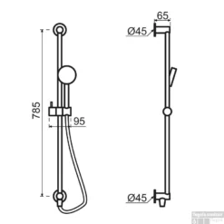 Regendoucheset Qisani Flow Inbouw 2-weg Zonder Plaat Geborsteld Gun Metal -Baden Luxe Verkoop 25616 01 m0340 080 qisani flow glijstangset 3