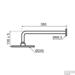 Regendoucheset Qisani Flow Inbouw 2-weg Zonder Plaat Geborsteld Gun Metal -Baden Luxe Verkoop 25622 01 m0340 080 qisani flow hoofddouche 25 cm met wanddouchearm 3