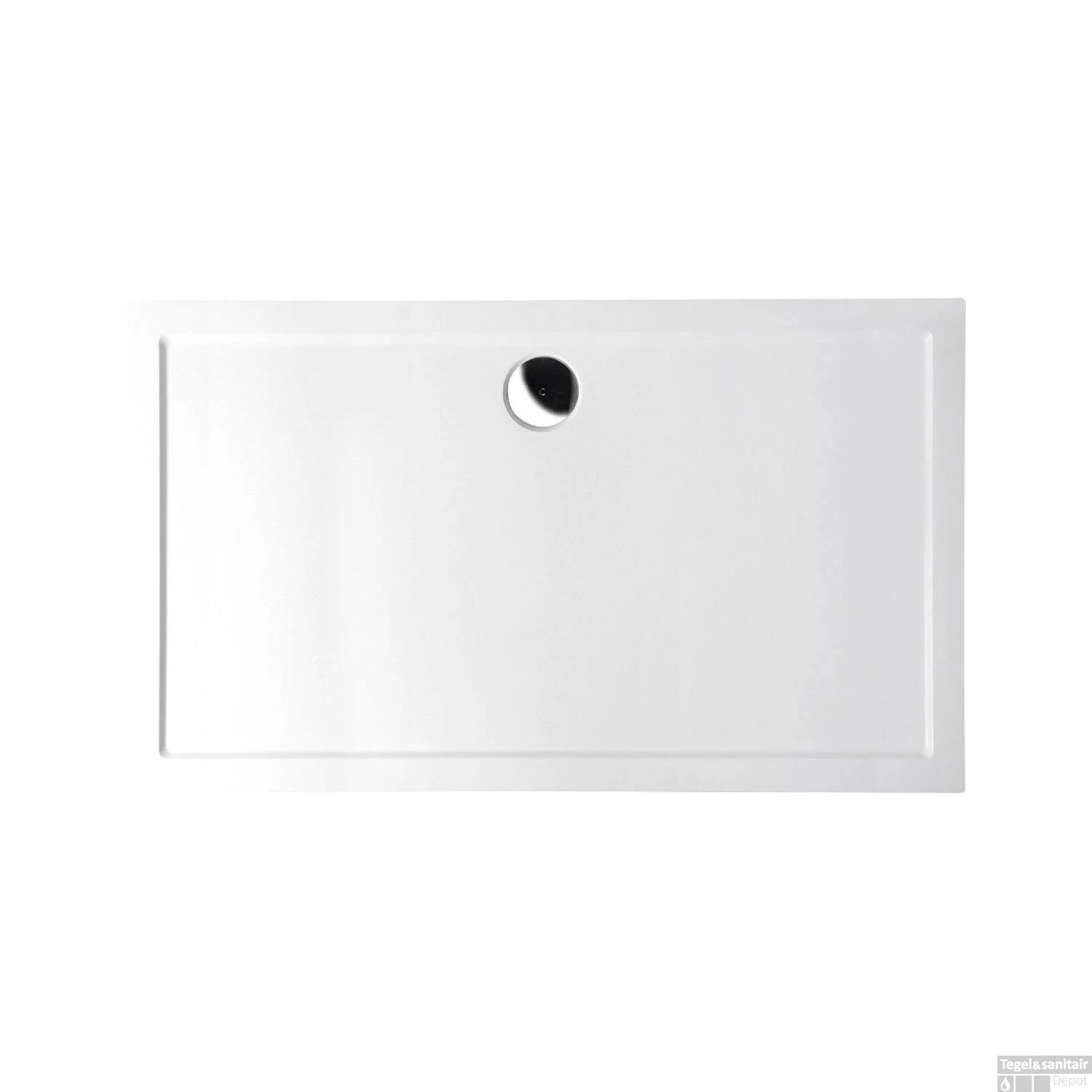 Douchebak Gegoten Marmer Sapho Karia 120x100x4 Cm Rechthoek Wit