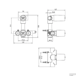 Thermostatische Inbouw Regendouche Set Wiesbaden Type 102 Wandarm 20 Cm Rond Incl. Inbouwdeel -Baden Luxe Verkoop 29.2500 1 1