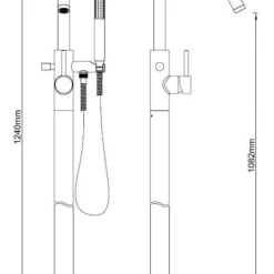 Vrijstaande Badmengkraan Wiesbaden Caral Compleet Met Handdouche Chroom