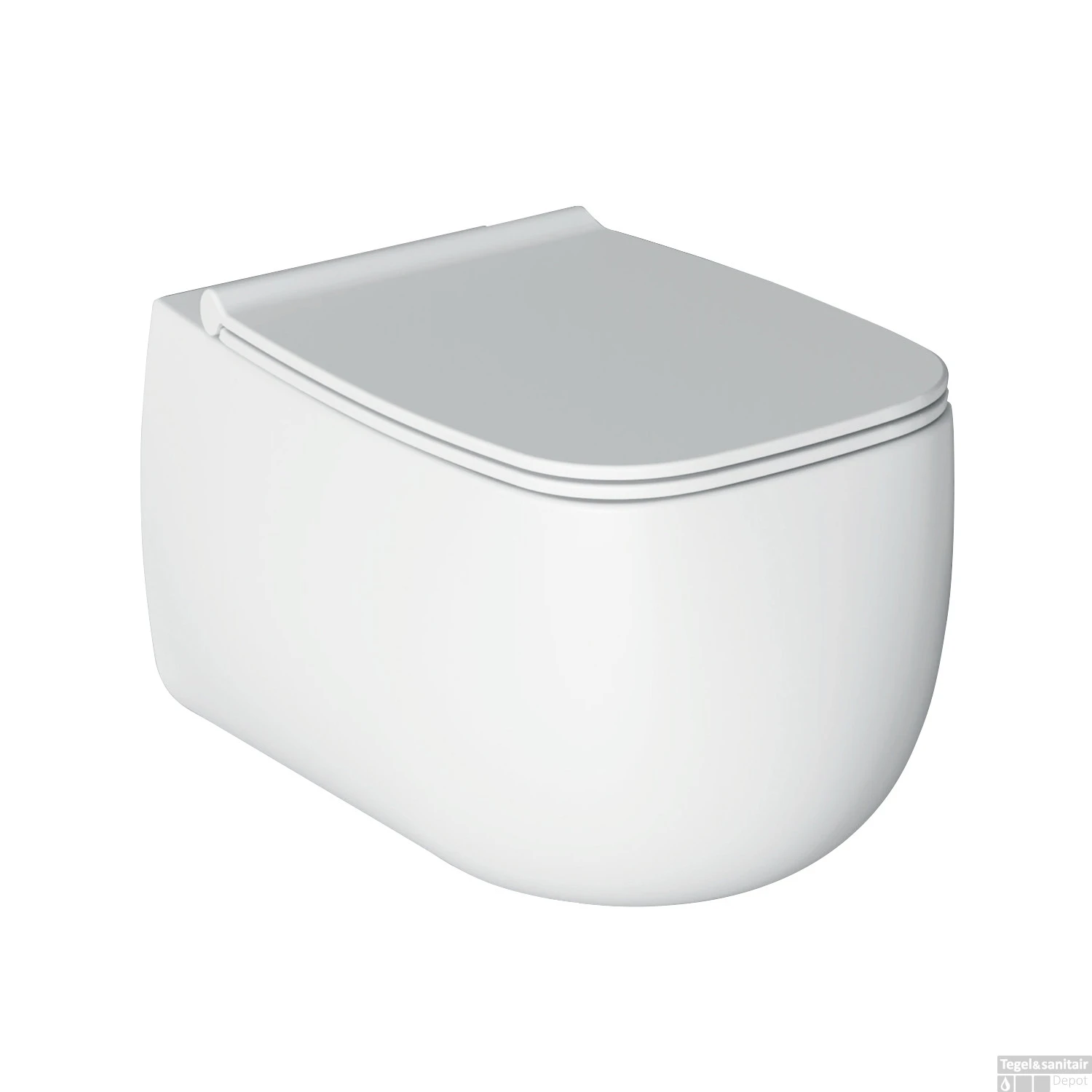 Wandcloset Salenzi Nur 55x35.5x37.5 Cm Keramiek Rimless Mat Wit (excl. Zitting)