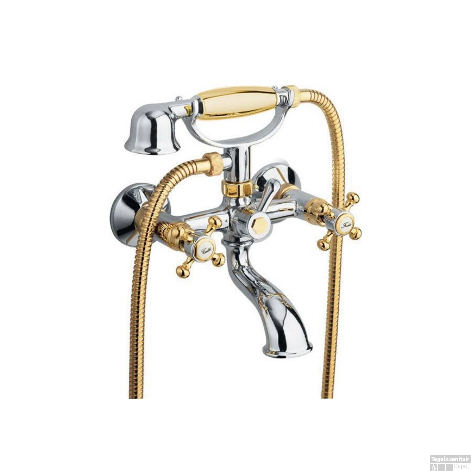 Badmengkraan Sapho Antea Met Handdouche 2-knop 11 Cm Chroom / Goud