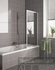 Kermi Vario Badklapwand 75 X 140 Cm. Kunst. Parel Matzilver-kunststof Glas