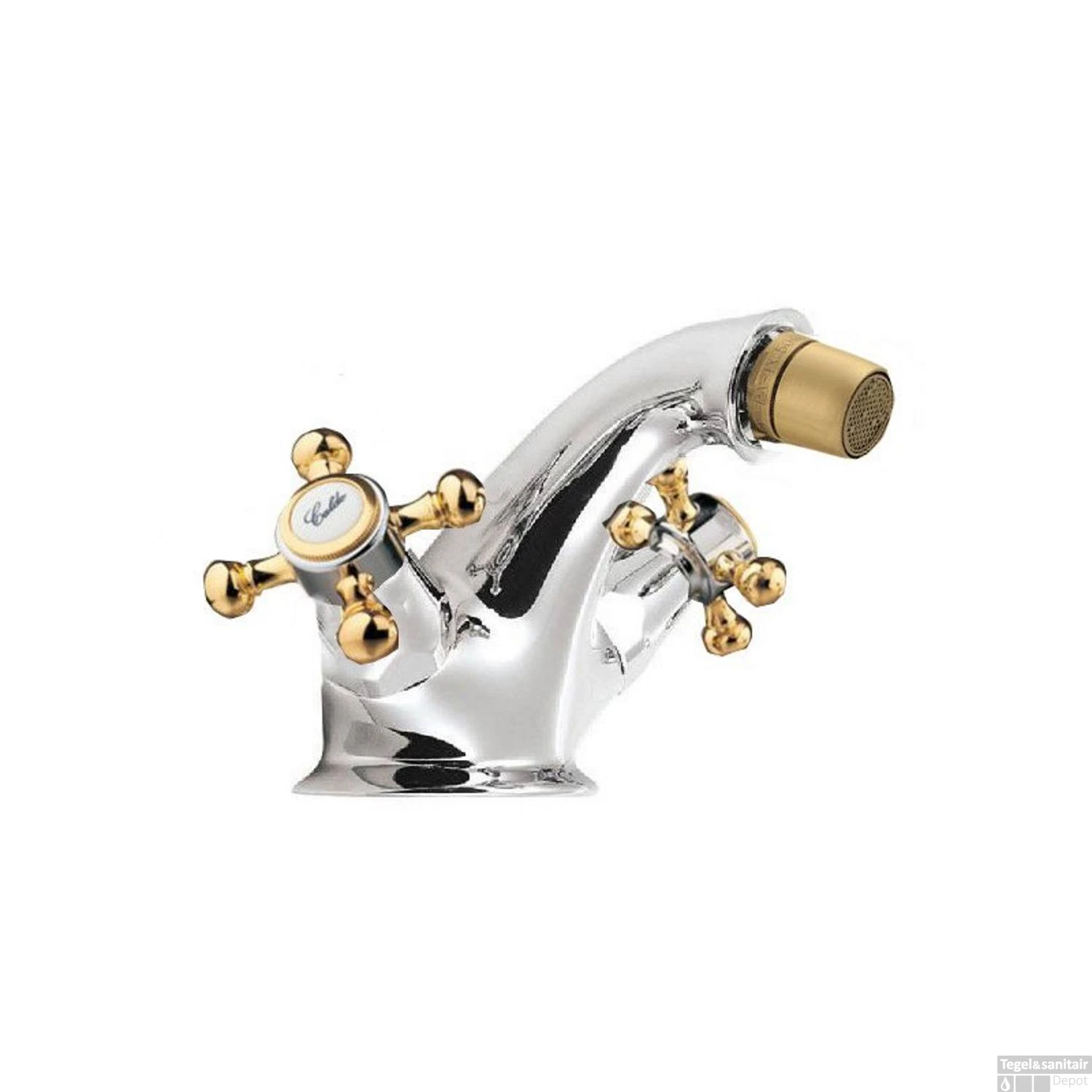 Bidetmengkraan Sapho Antea 2-knop Gebogen 7.2 Cm Chroom / Goud (incl. Clickwaste) 1 Bidetmengkraan Sapho Antea 2-knop Gebogen 7.2 Cm Chroom / Goud (incl. Clickwaste)