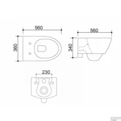Wandcloset Wiesbaden Metro Met Zitting Diepspoel Wit -Baden Luxe Verkoop 32.3486 lijn