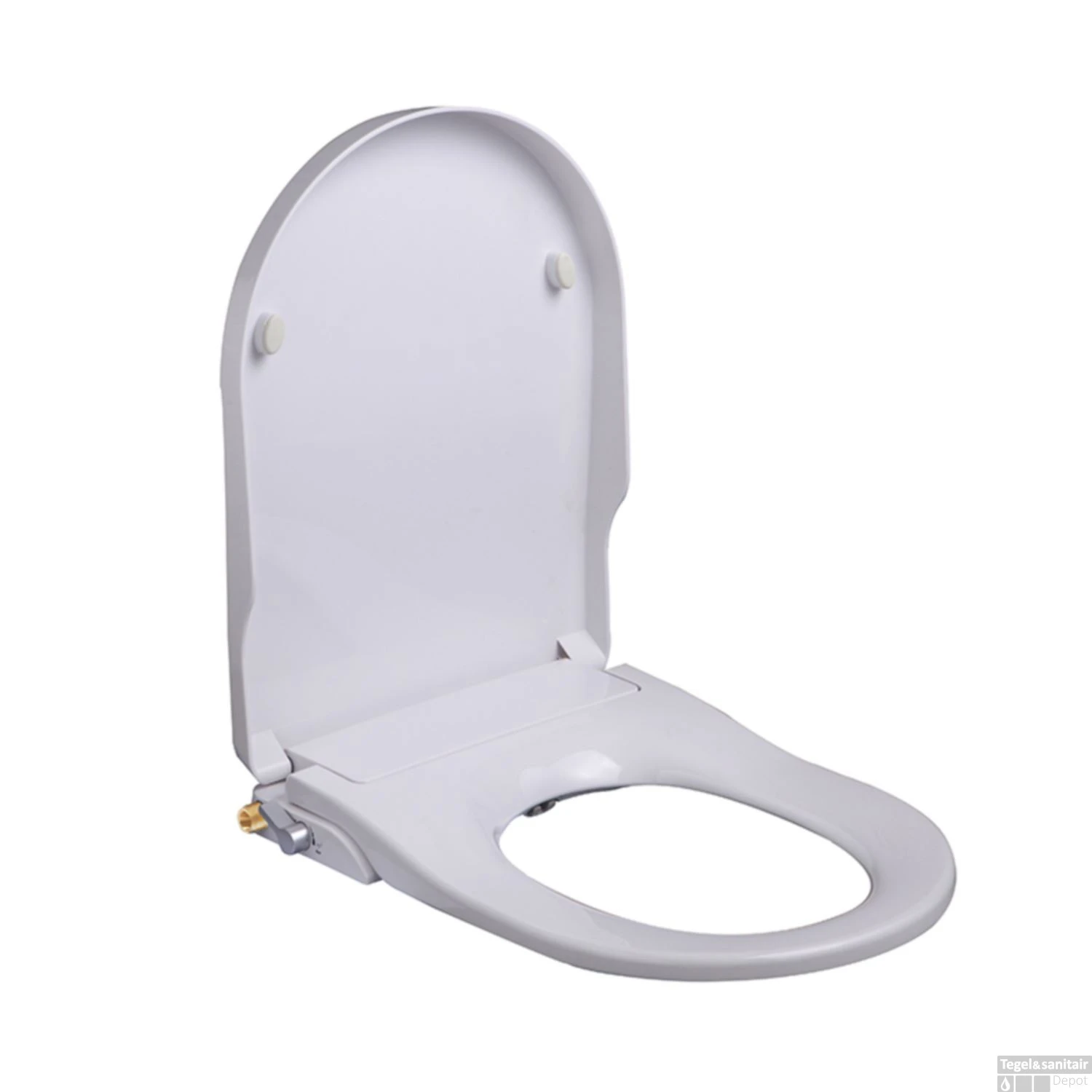 Douche WC Zitting Wiesbaden Flush Stroomloos Met Sproeier Wit 1 Douche WC Zitting Wiesbaden Flush Stroomloos Met Sproeier Wit