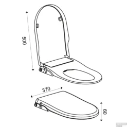 Douche WC Zitting Wiesbaden Flush Stroomloos Met Sproeier Wit 7 Douche WC Zitting Wiesbaden Flush Stroomloos Met Sproeier Wit -Baden Luxe Verkoop 32.3770 3 1