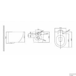 Wandcloset Nibiru Rimless Met Softclose Zitting 48 Cm Mat Zwart 6 Wandcloset Nibiru Rimless Met Softclose Zitting 48 Cm Mat Zwart -Baden Luxe Verkoop 32.4642 tekening