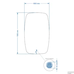 Badkamerspiegel BWS Torea 60x100cm Verticaal LED Incl. Verwarming -Baden Luxe Verkoop 33768 162054 tech