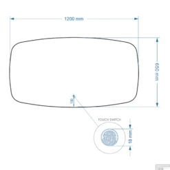 Badkamerspiegel BWS Torea 120x65cm Horizontaal LED Incl. Verwarming 6 Badkamerspiegel BWS Torea 120x65cm Horizontaal LED Incl. Verwarming -Baden Luxe Verkoop 33768 162060 tech