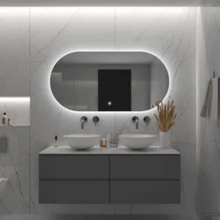 Badkamerspiegel BWS Riono 70x120cm Horizontaal LED Incl. Verwarming