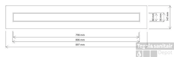 Mosa Terra Maestricht Douchegoot 90 X 15 Cm. Ws.50 Mm. Horizontaal Zwart 3 Mosa Terra Maestricht Douchegoot 90 X 15 Cm. Ws.50 Mm. Horizontaal Zwart - Afbeelding 3